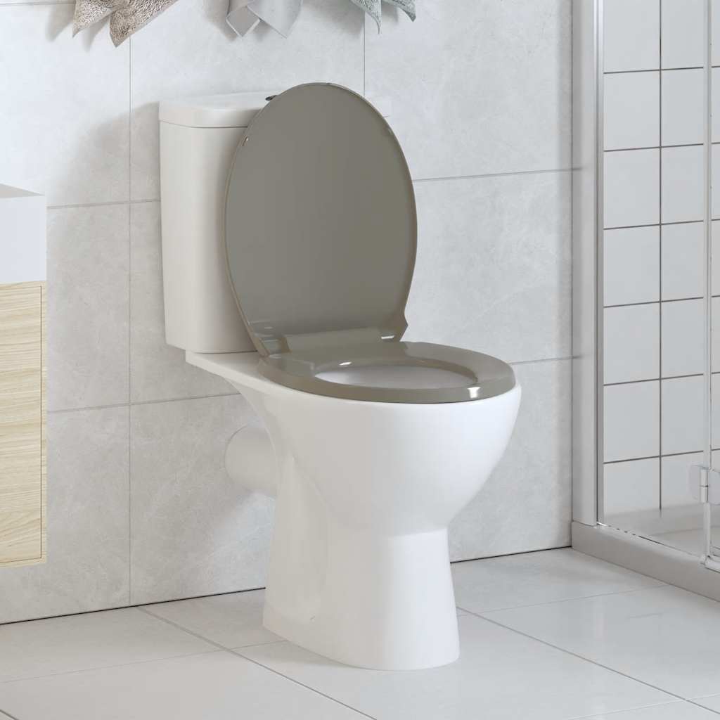 Copriwater Chiusura Ammortizzata e Sgancio Rapido Grigio Ovale