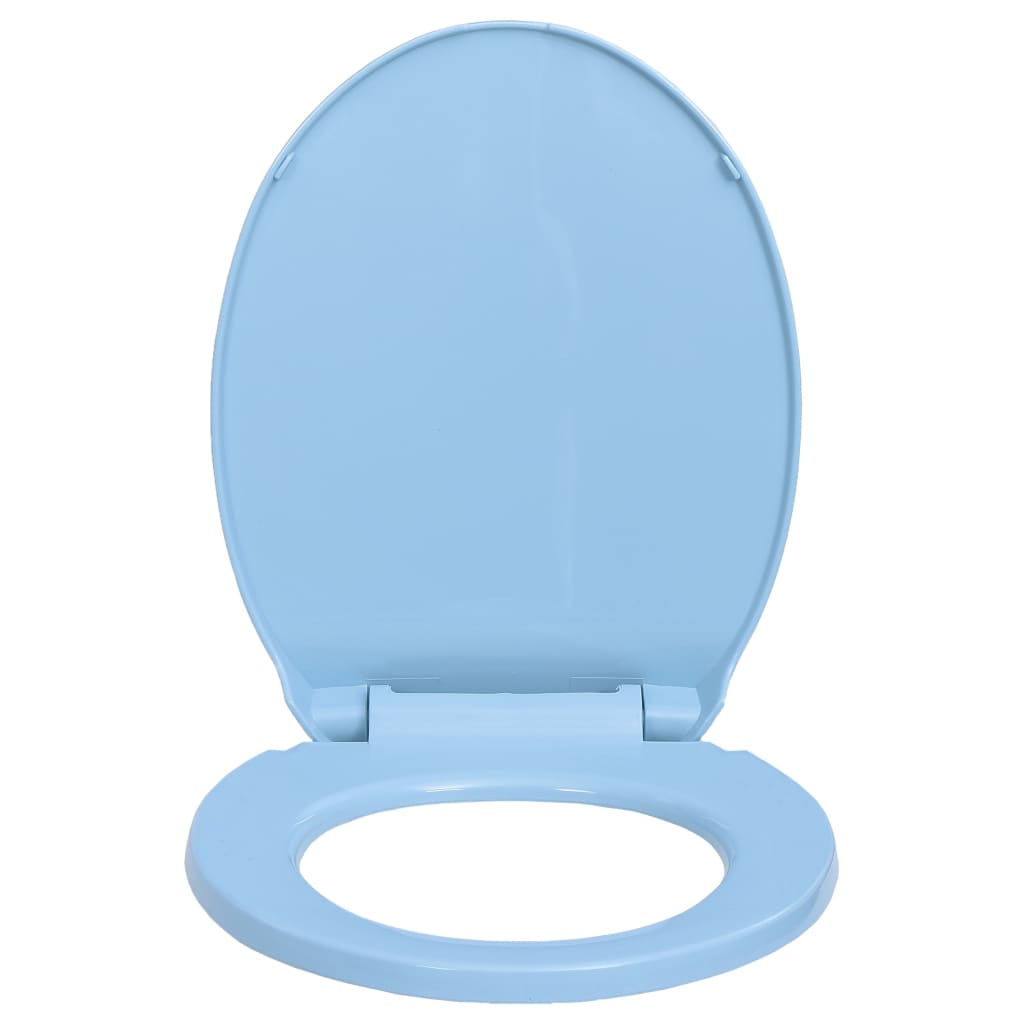 Copriwater Chiusura Ammortizzata e Sgancio Rapido Blu Ovale
