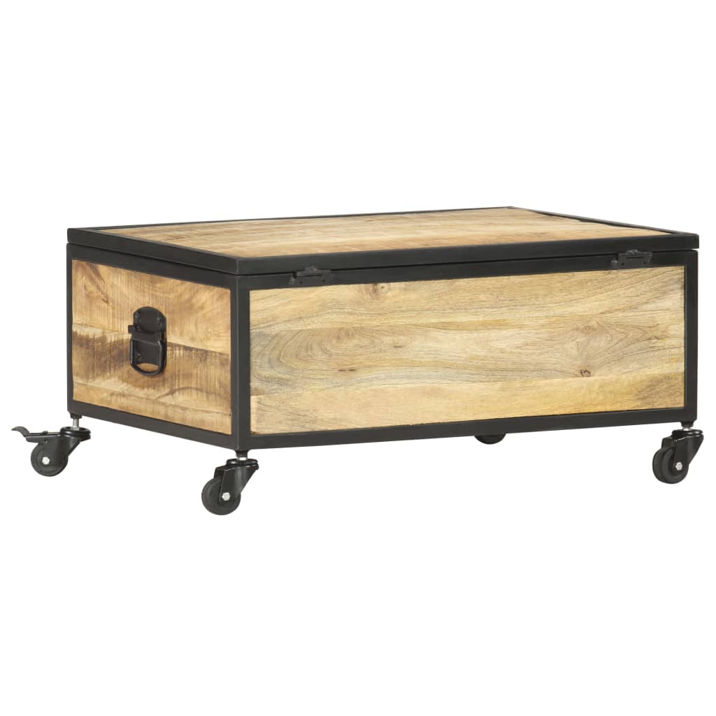 Tavolino da Salotto 70x50x33 cm in Legno Massello di Mango