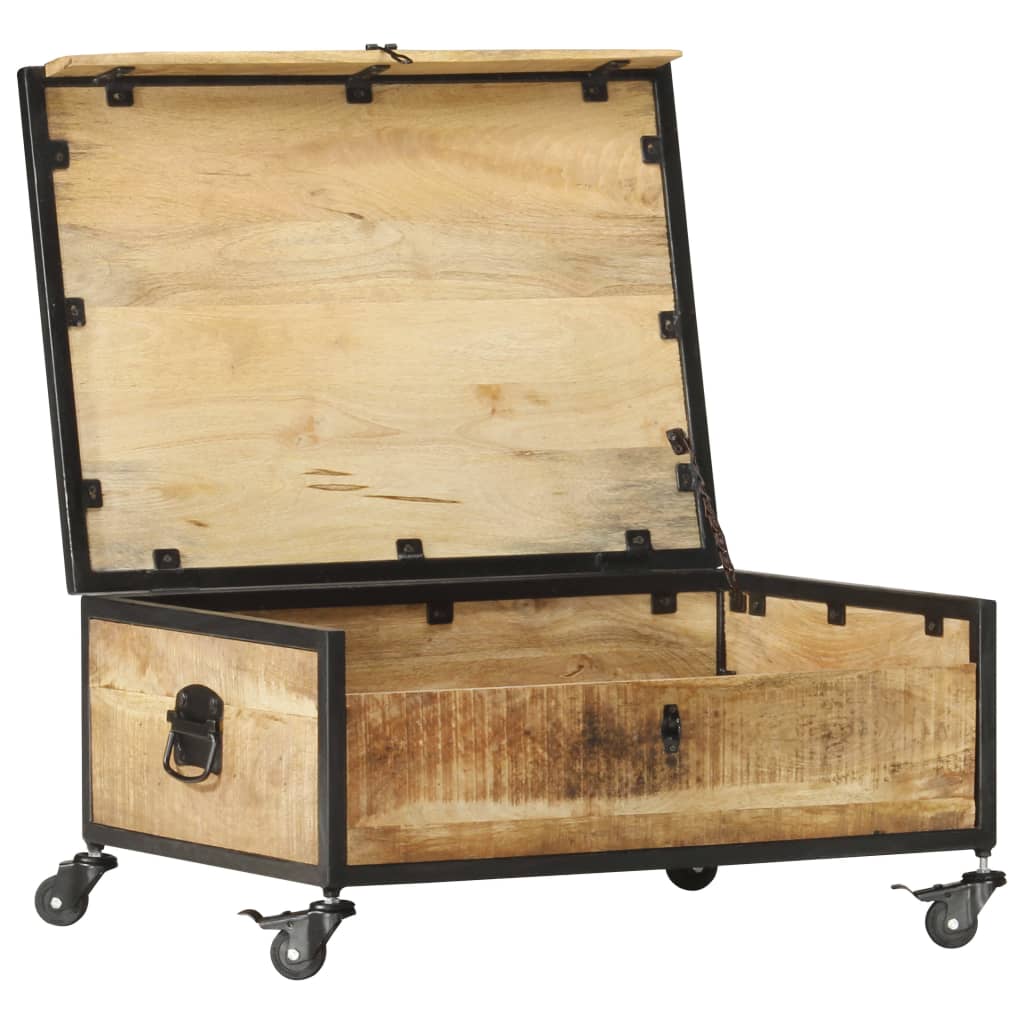 Tavolino da Salotto 70x50x33 cm in Legno Massello di Mango