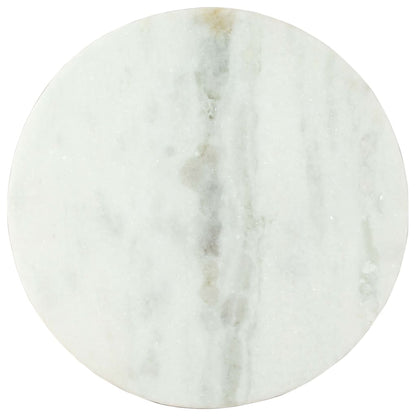 Tavolino da Salotto Bianco e Nero Ã˜50 cm in Vero Marmo Solido