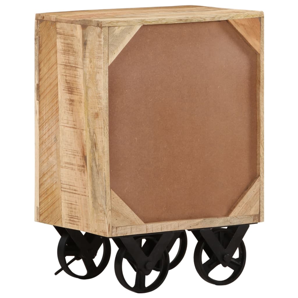 Comodino 40x30x57 cm in Legno Massello di Mango
