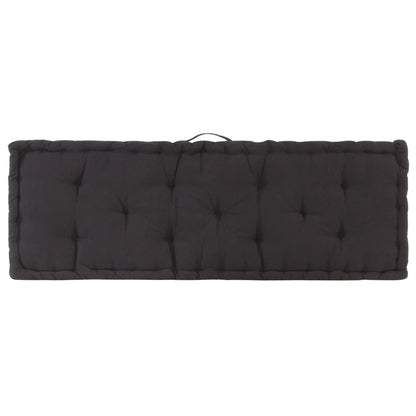 Cuscino per Pallet e Pavimento in Cotone 120x40x7 cm Nero