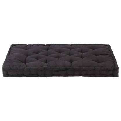 Cuscino per Pallet e Pavimento in Cotone 120x80x10 cm Nero
