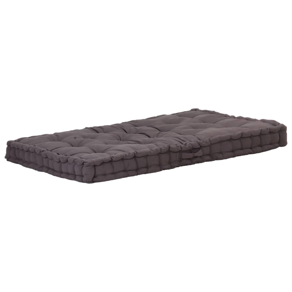 Cuscino per Pallet e Pavimento in Cotone 120x80x10 cm Antracite