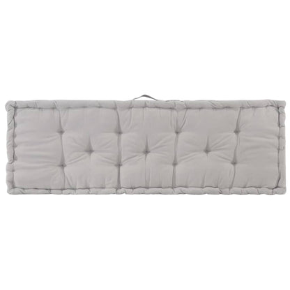 Cuscino per Pallet e Pavimento in Cotone 120x40x7 cm Grigio