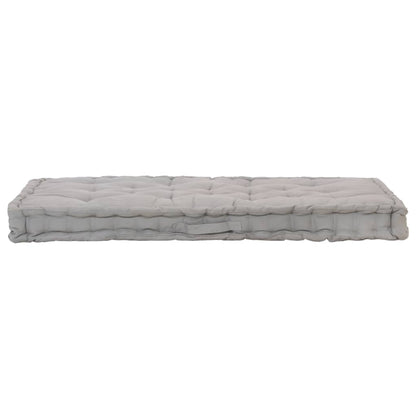 Cuscino per Pallet e Pavimento in Cotone 120x80x10 cm Grigio