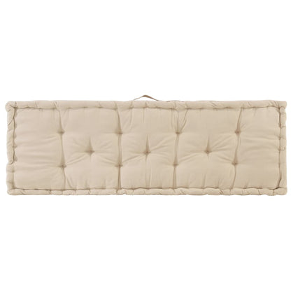 Cuscino per Pallet e Pavimento in Cotone 120x40x7 cm Beige