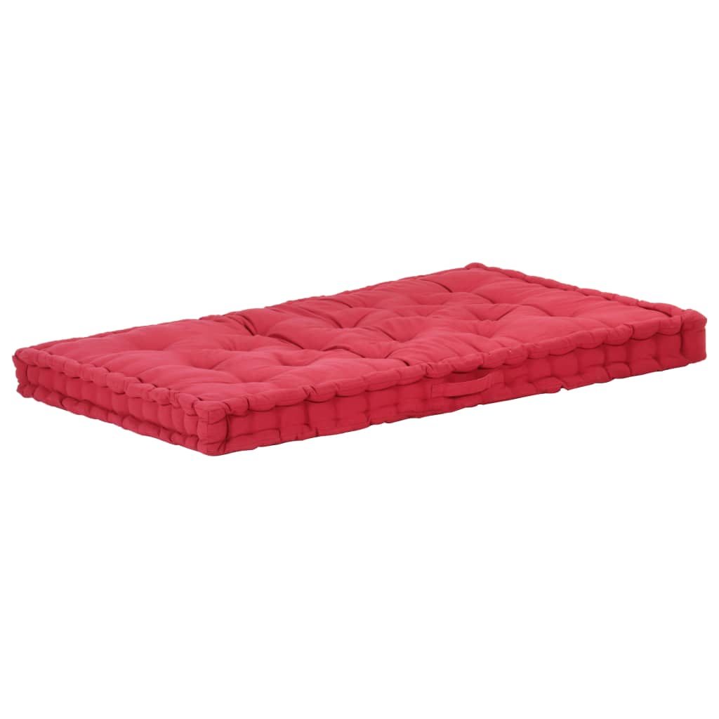 Cuscino per Pallet e Pavimento in Cotone 120x80x10 cm Bordò