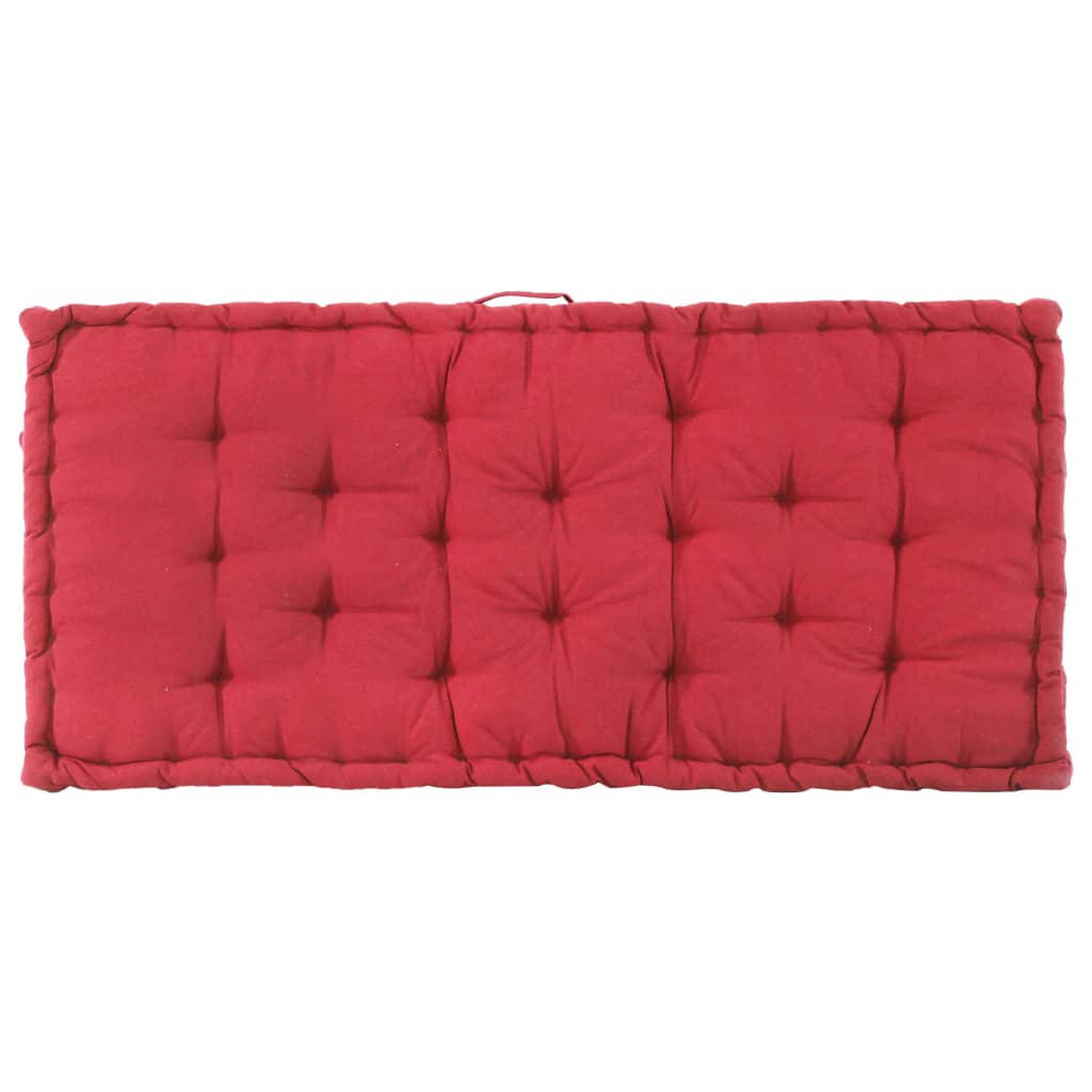 Cuscino per Pallet e Pavimento in Cotone 120x80x10 cm Bordò