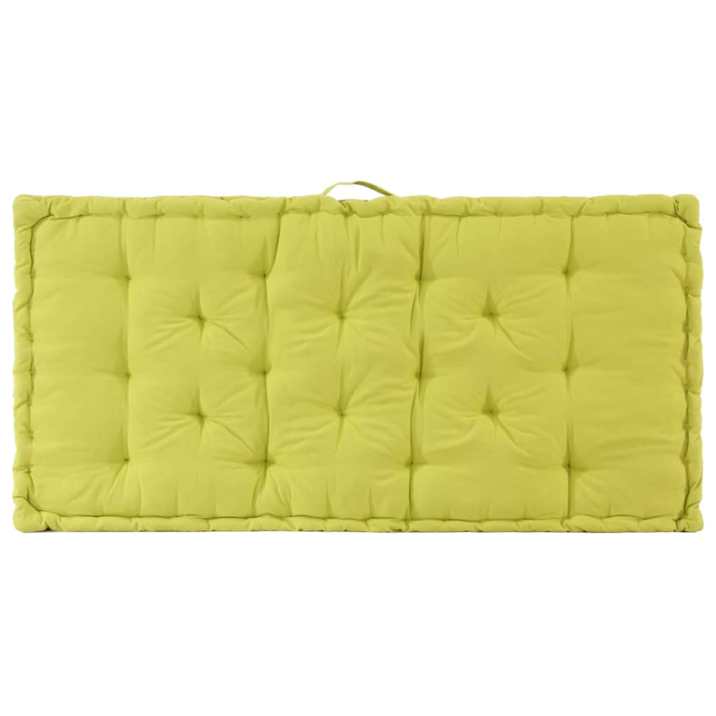 Cuscino per Pallet e Pavimento in Cotone 120x80x10 cm Verde