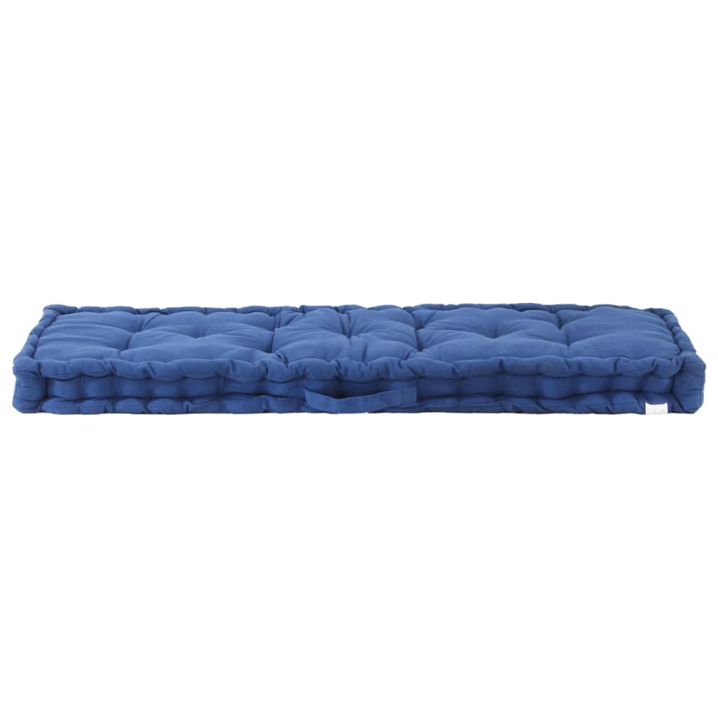 Cuscino per Pallet e Pavimento in Cotone 120x40x7 cm Blu Chiaro