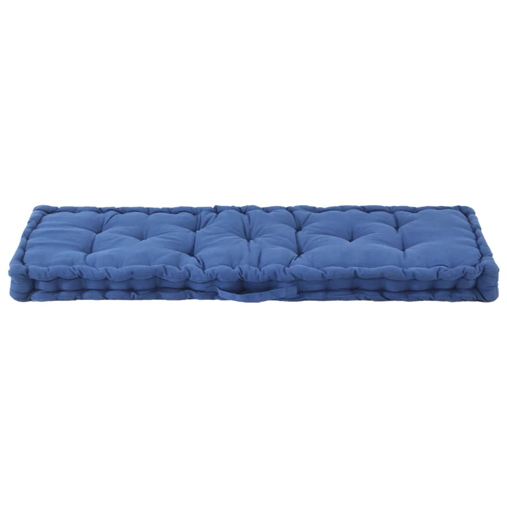 Cuscino per Pallet e Pavimento in Cotone 120x40x7 cm Blu Chiaro