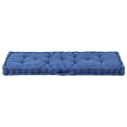Cuscino per Pallet e Pavimento in Cotone 120x40x7 cm Blu Chiaro