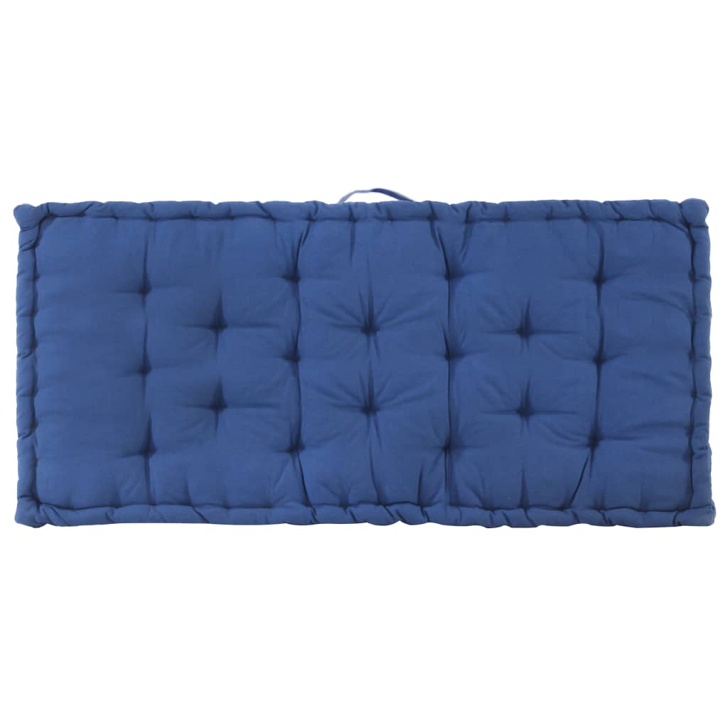 Cuscino per Pallet e Pavimento in Cotone 120x80x10 cm Blu Chiaro