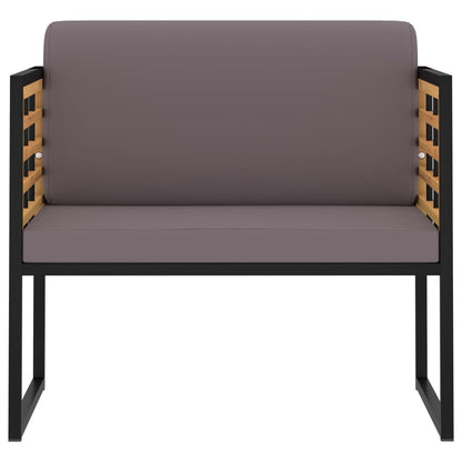 Sedie da Giardino con Cuscini 2 pz in Legno Acacia Grigio Scuro