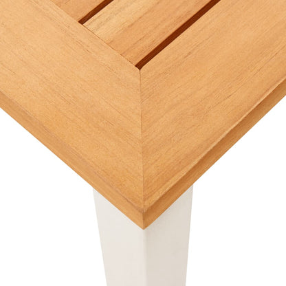 Tavolo da Pranzo Giardino 150x150x75cm in Teak e Acciaio Inox