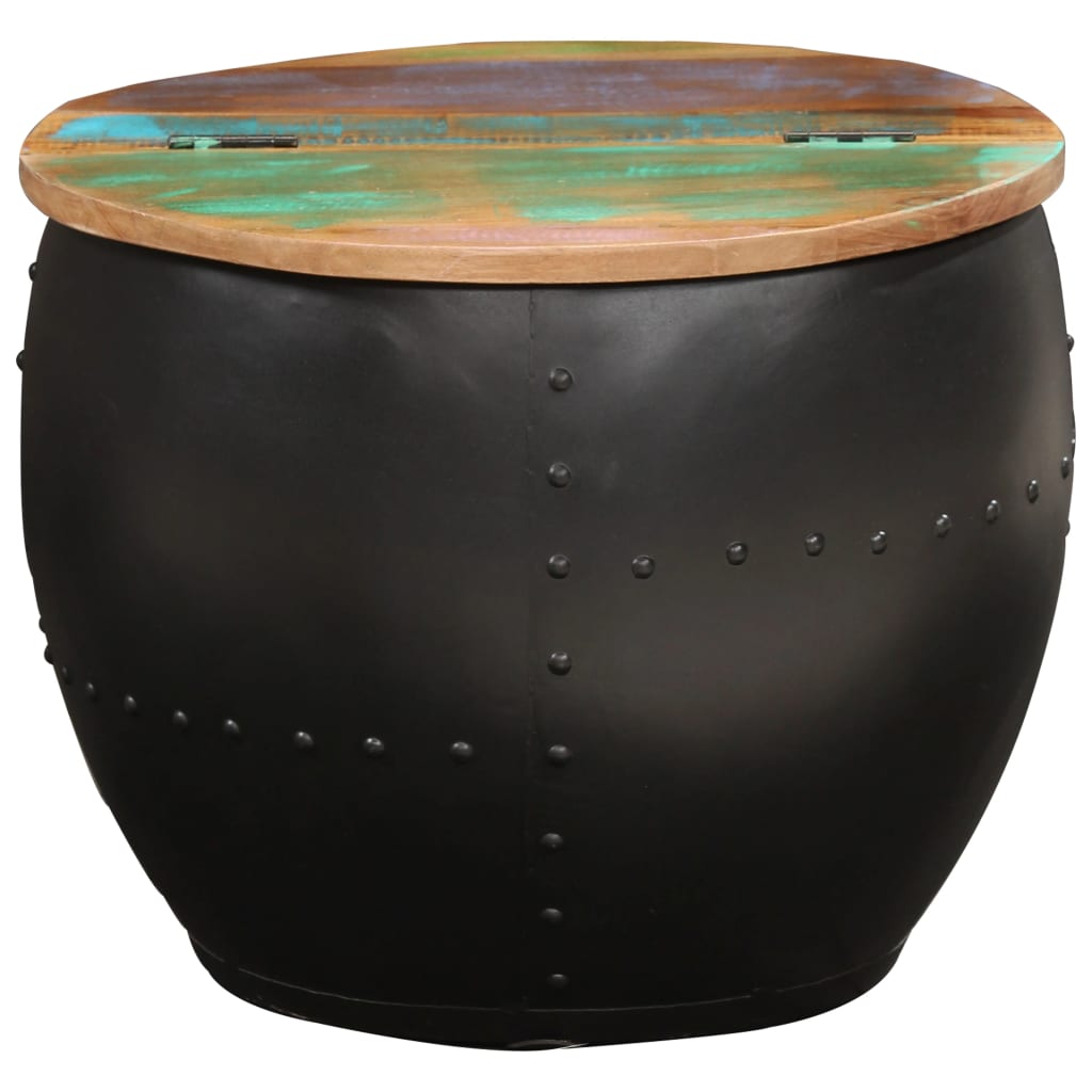 Tavolino da Salotto 53x43 cm in Legno Massello di Recupero