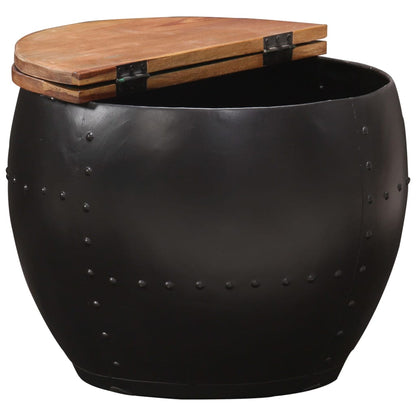 Tavolino da Salotto 53x43 cm in Legno Massello di Recupero