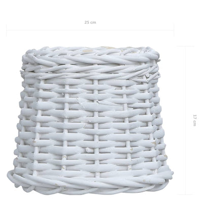Paralume in Vimini 25x17 cm Bianco