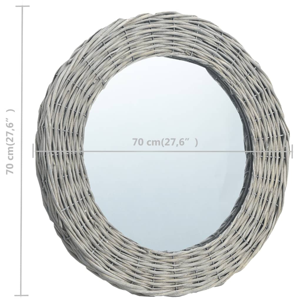 Specchio 70 cm in Vimini