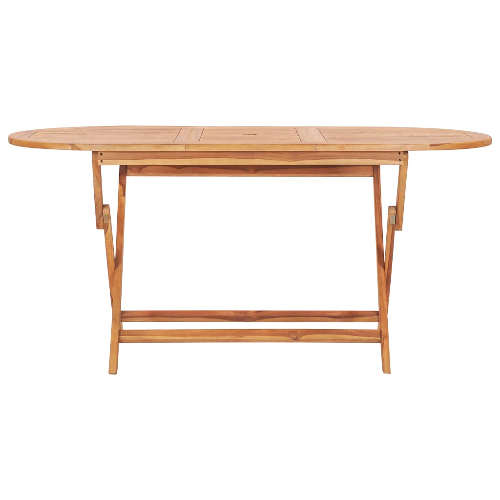 Tavolo da Giardino Pieghevole 160x80x75 cm in Massello di Teak