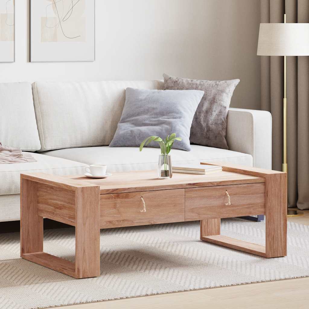 Tavolino da Salotto 110x60x40 cm in Legno Massello di Teak