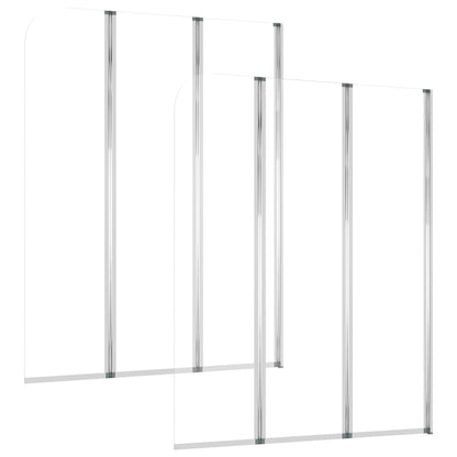 Cabine da Bagno 2 pz 104x130 cm in Vetro Temperato Trasparente
