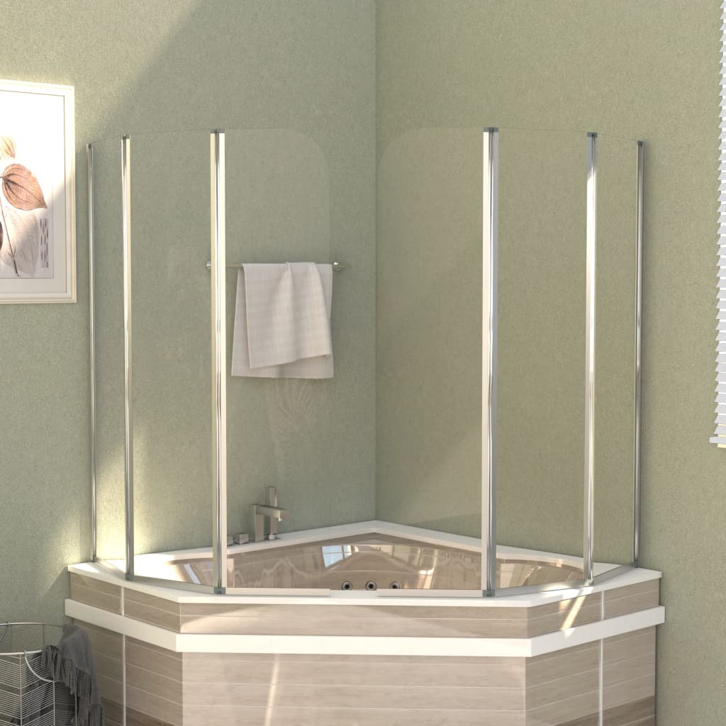 Cabine da Bagno 2 pz 104x130 cm in Vetro Temperato Trasparente