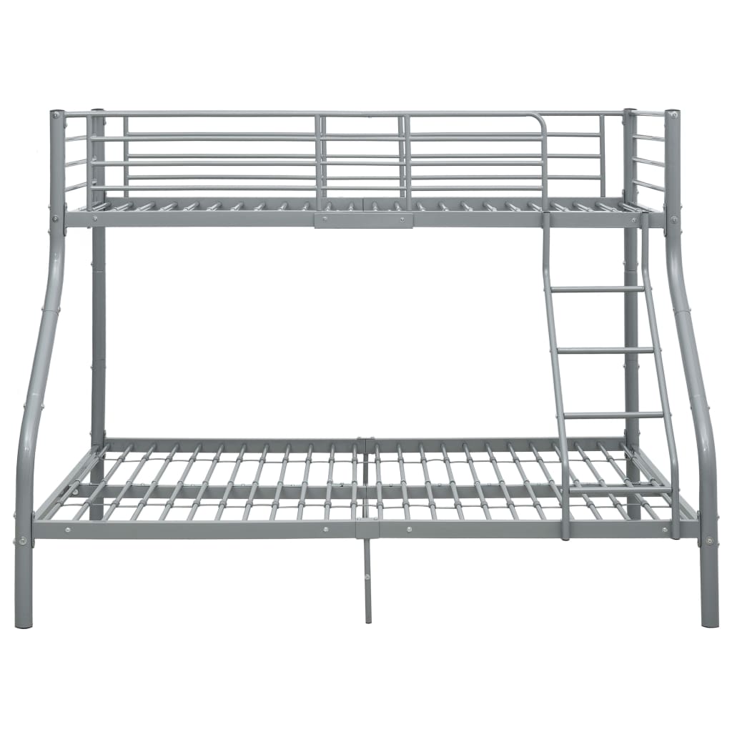 Letto a Castello Grigio in Metallo 140x200 cm/90x200 cm