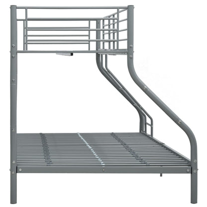 Letto a Castello Grigio in Metallo 140x200 cm/90x200 cm