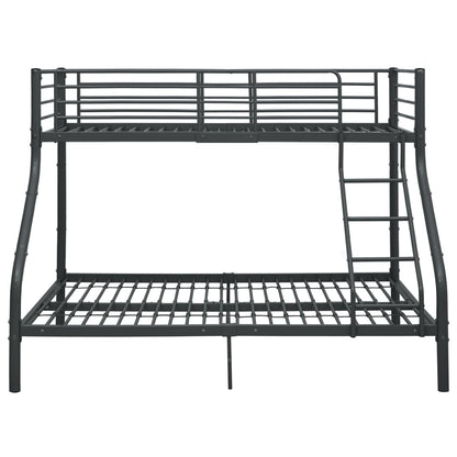 Letto a Castello Nero in Metallo 140x200 cm/90x200 cm