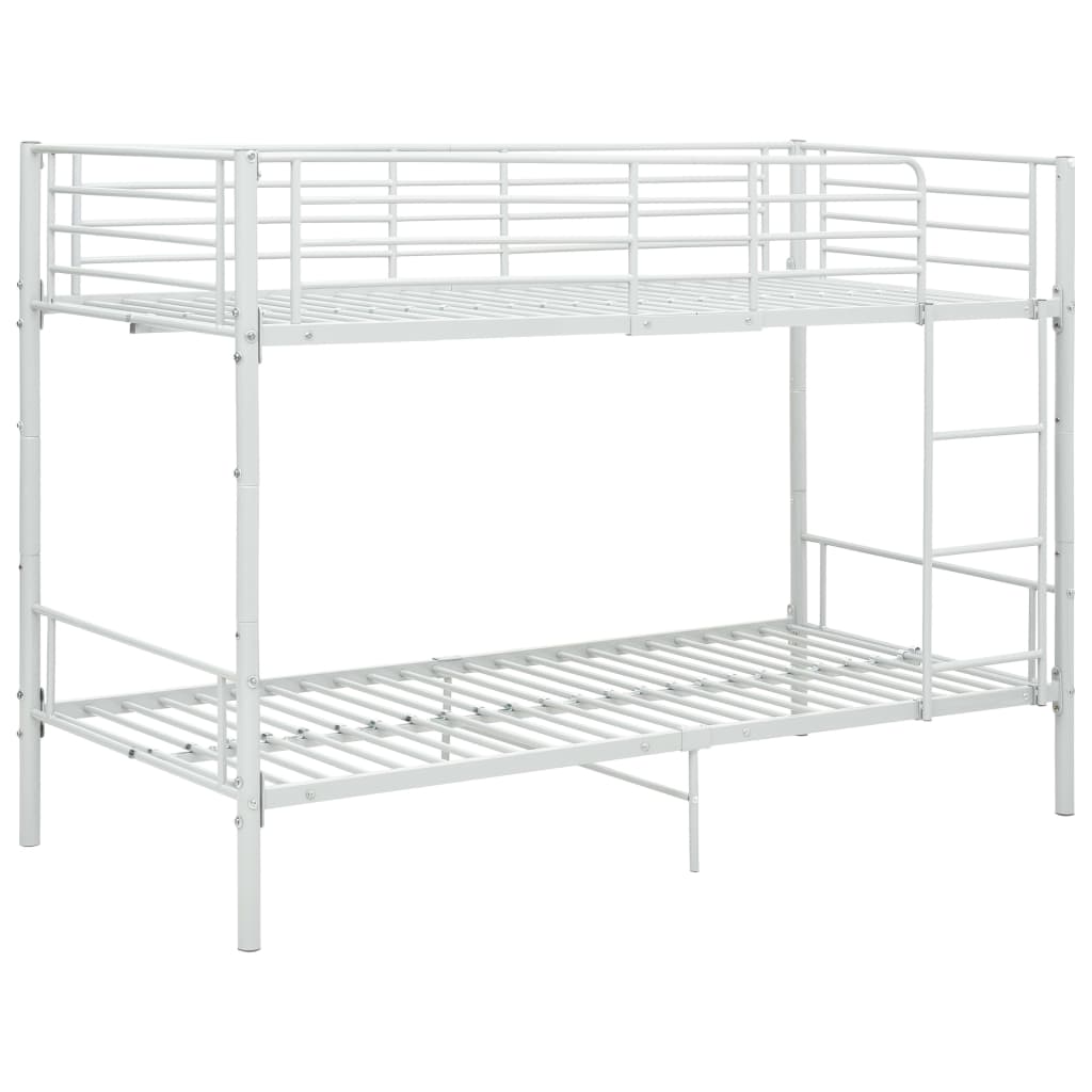 Letto a Castello Bianco in Metallo 90x200 cm