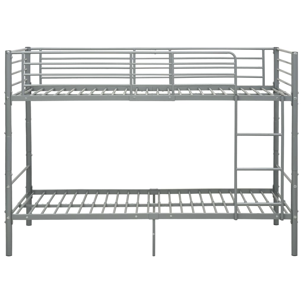 Letto a Castello Grigio in Metallo 90x200 cm