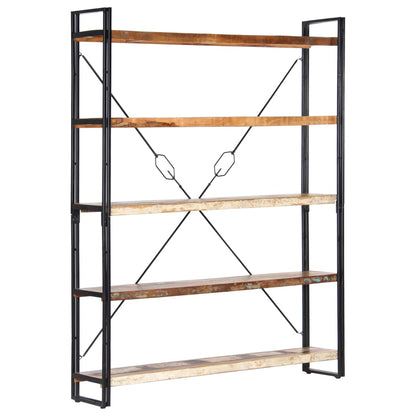Libreria a 5 Ripiani 140x30x180 cm in Massello di Recupero