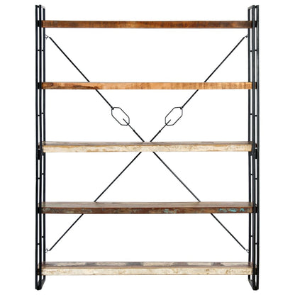Libreria a 5 Ripiani 140x30x180 cm in Massello di Recupero