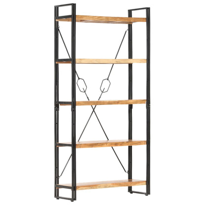 Libreria a 5 Ripiani 90x30x180 cm in Legno Massello di Acacia
