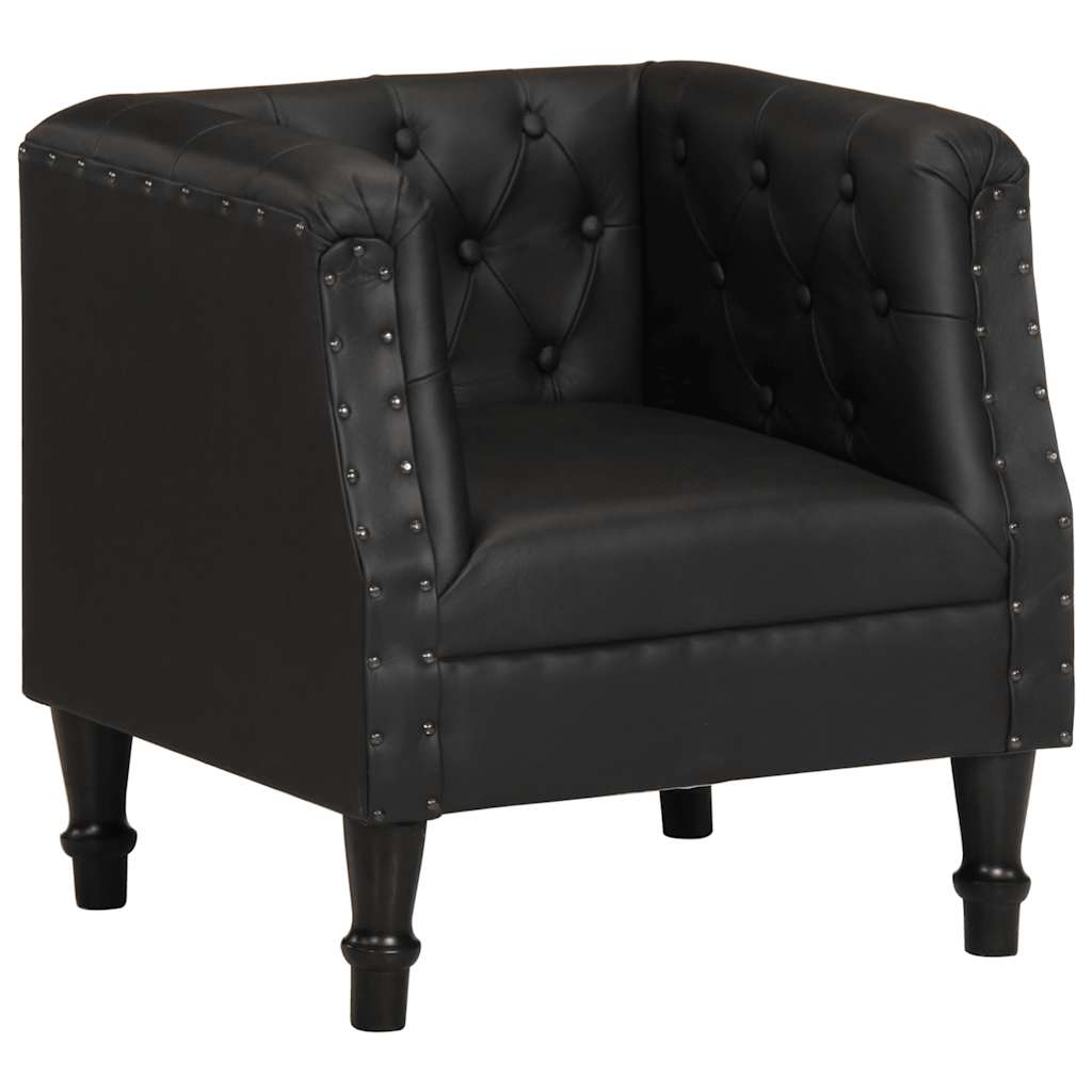 Poltrona Nera in Vera Pelle