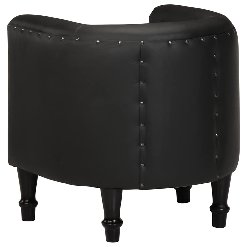 Poltrona Cabriolet Nera in Vera Pelle
