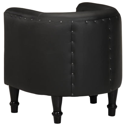 Poltrona Cabriolet Nera in Vera Pelle