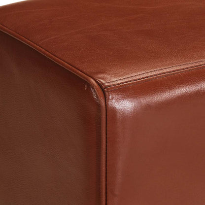 Panca Turnbock Vintage con Maniglie in Vera Pelle di Capra