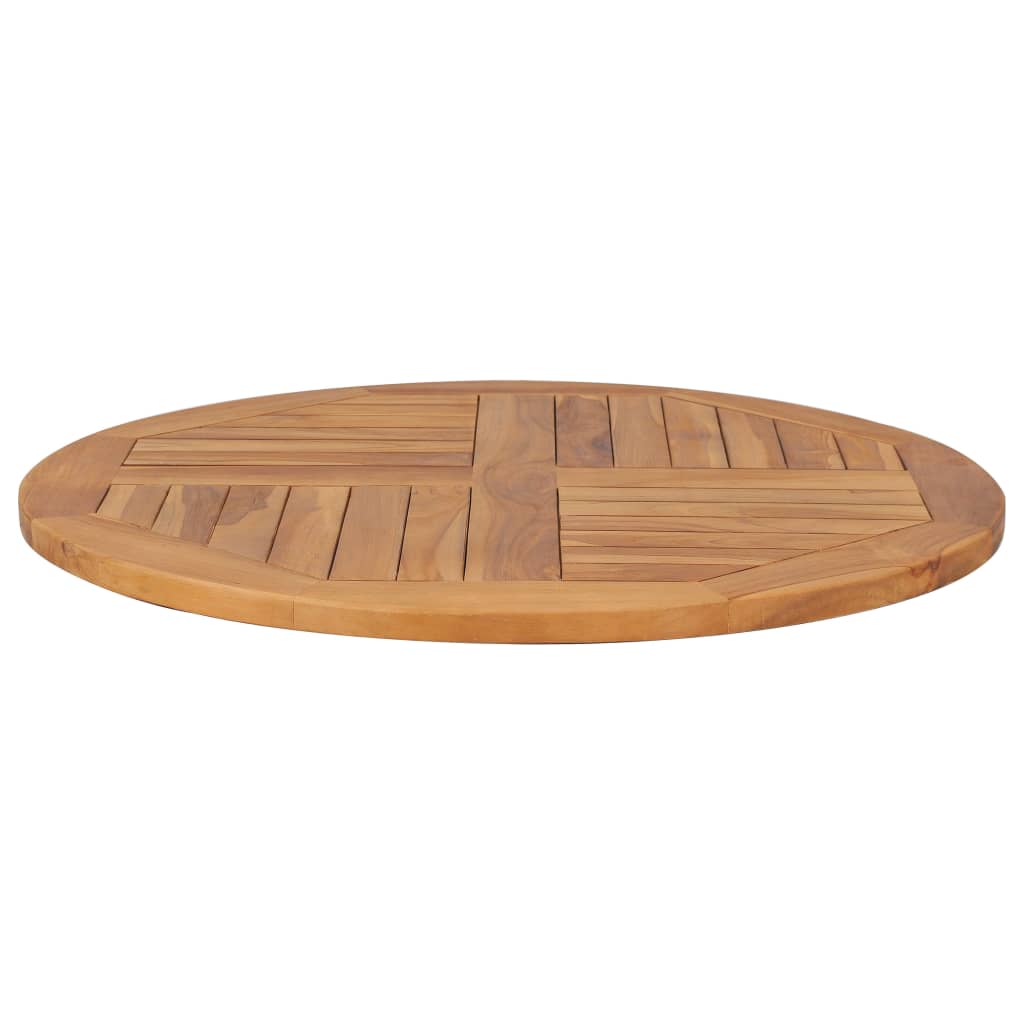 Piano Tavolo in Legno Massello di Teak Rotondo 2,5 cm 80 cm