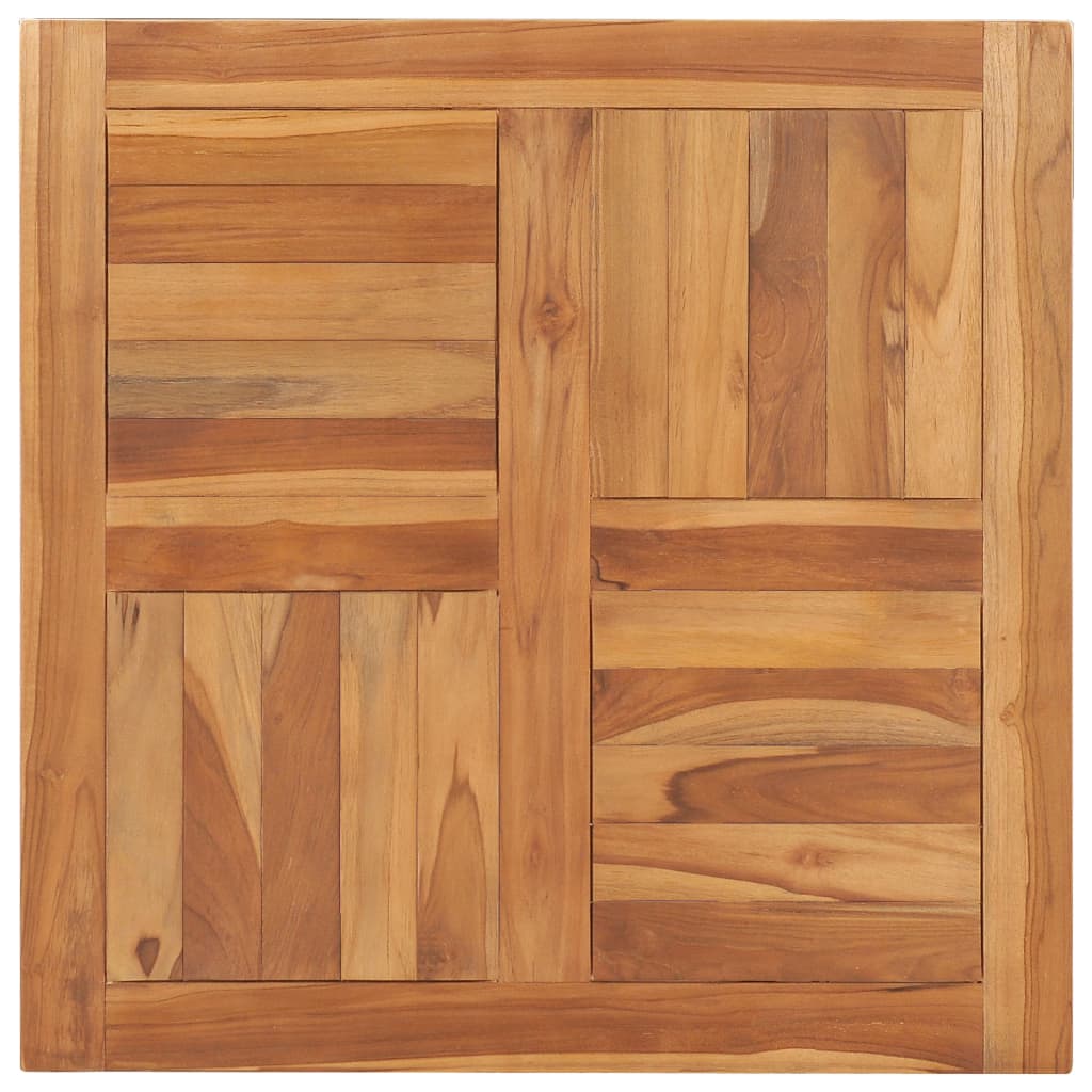 Piano del Tavolo in Legno Massello di Teak 70x70x2,5 cm