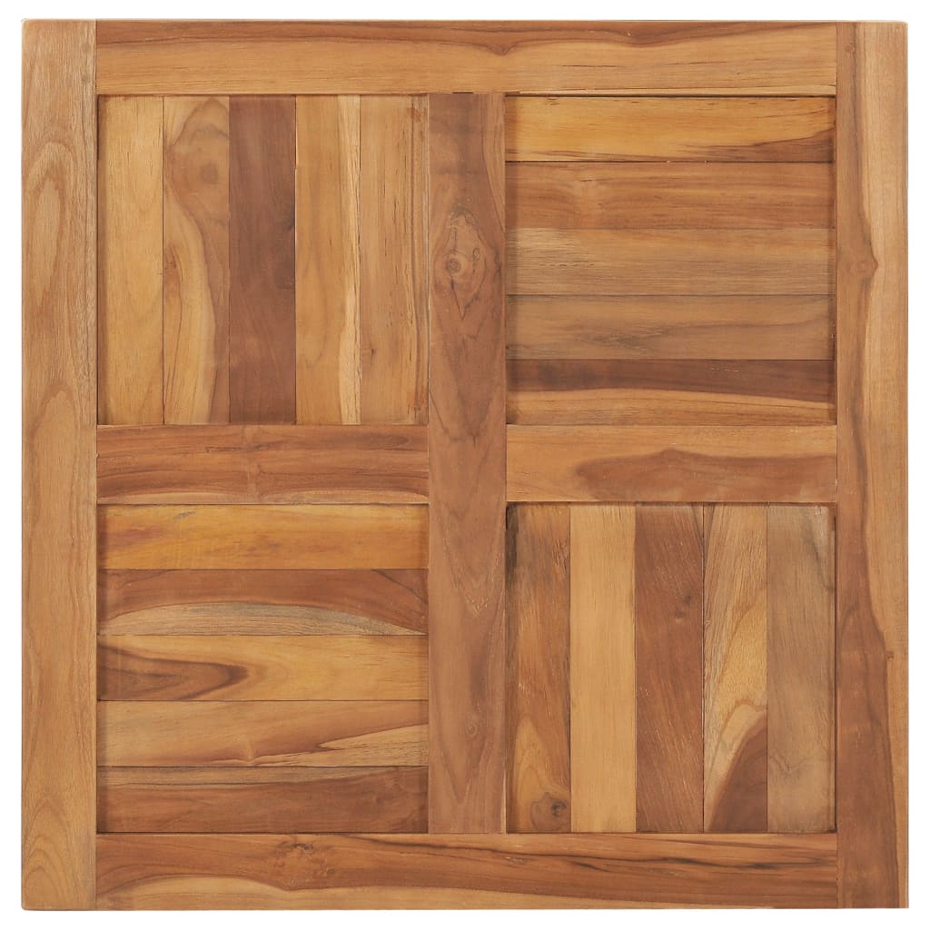 Piano del Tavolo in Legno Massello di Teak 70x70x2,5 cm