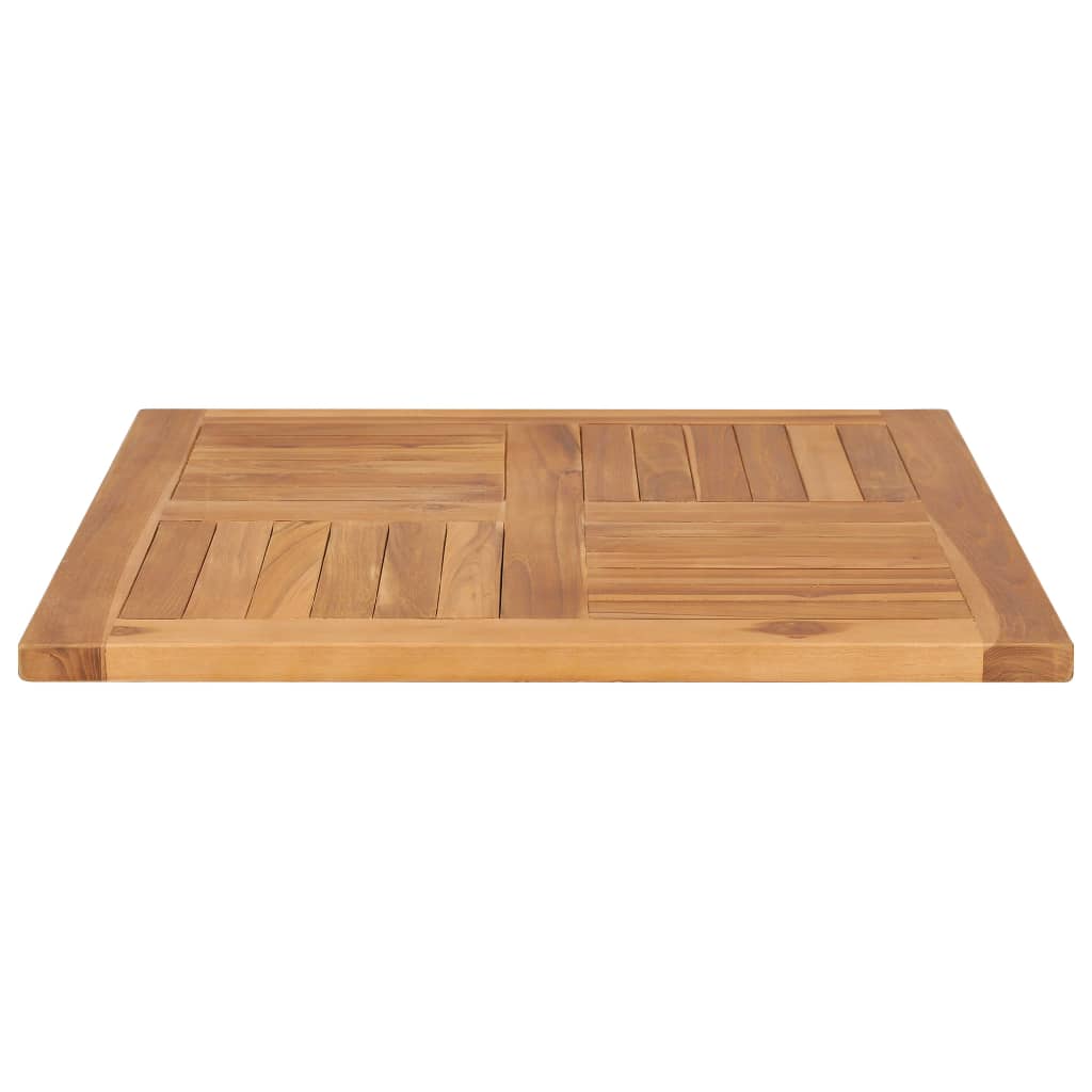Piano del Tavolo in Legno Massello di Teak 70x70x2,5 cm