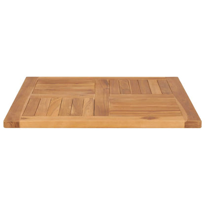 Piano del Tavolo in Legno Massello di Teak 70x70x2,5 cm