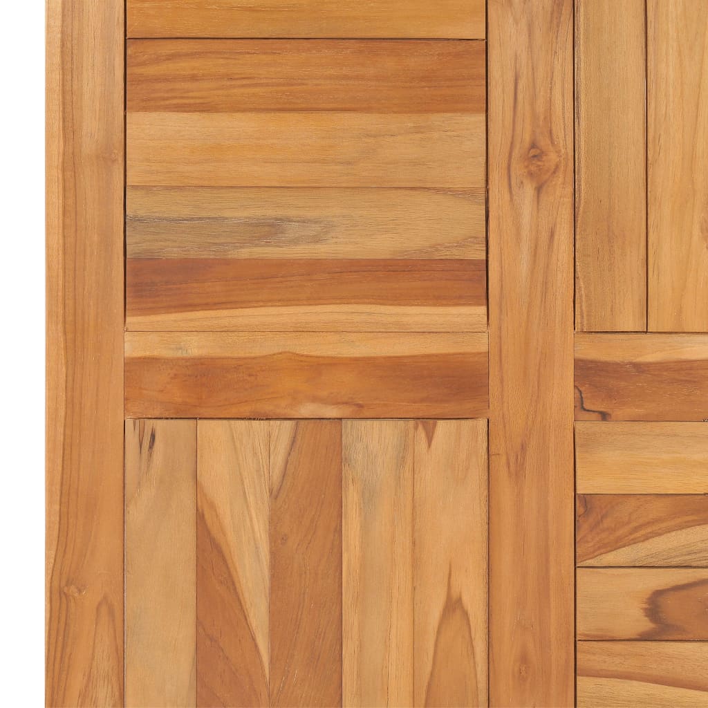 Piano del Tavolo in Legno Massello di Teak 70x70x2,5 cm