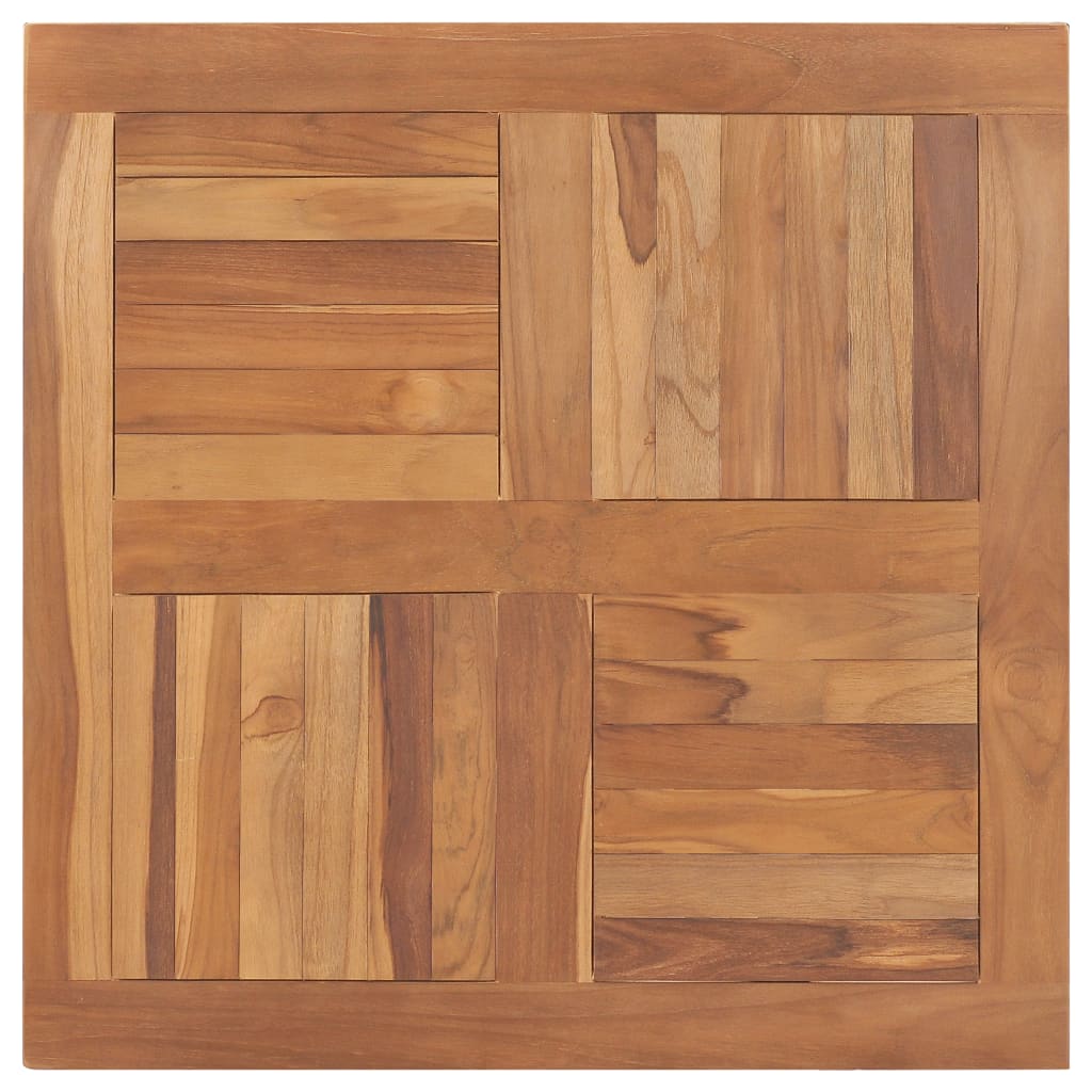 Piano del Tavolo Legno Massello di Teak Quadrato 80x80x2,5 cm