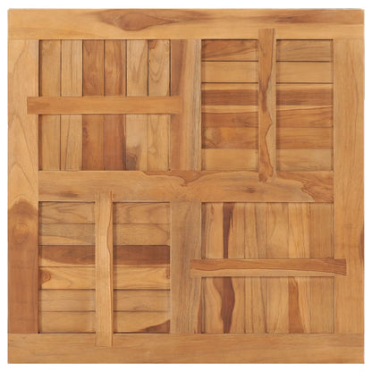 Piano del Tavolo Legno Massello di Teak Quadrato 80x80x2,5 cm