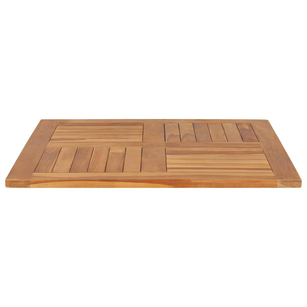 Piano del Tavolo Legno Massello di Teak Quadrato 80x80x2,5 cm